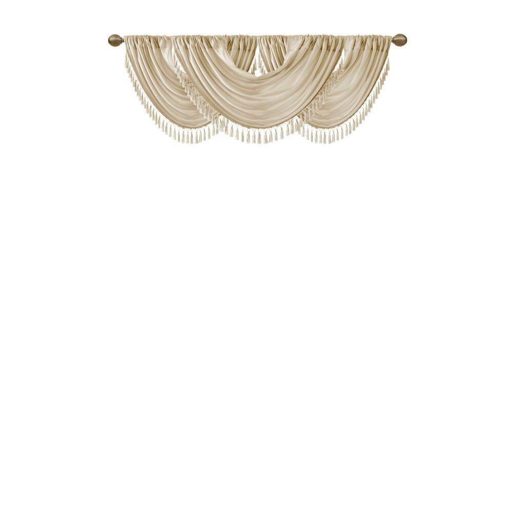 Madison Park Elena Faux Silk Waterfall Embellished 38'' W Window Valance