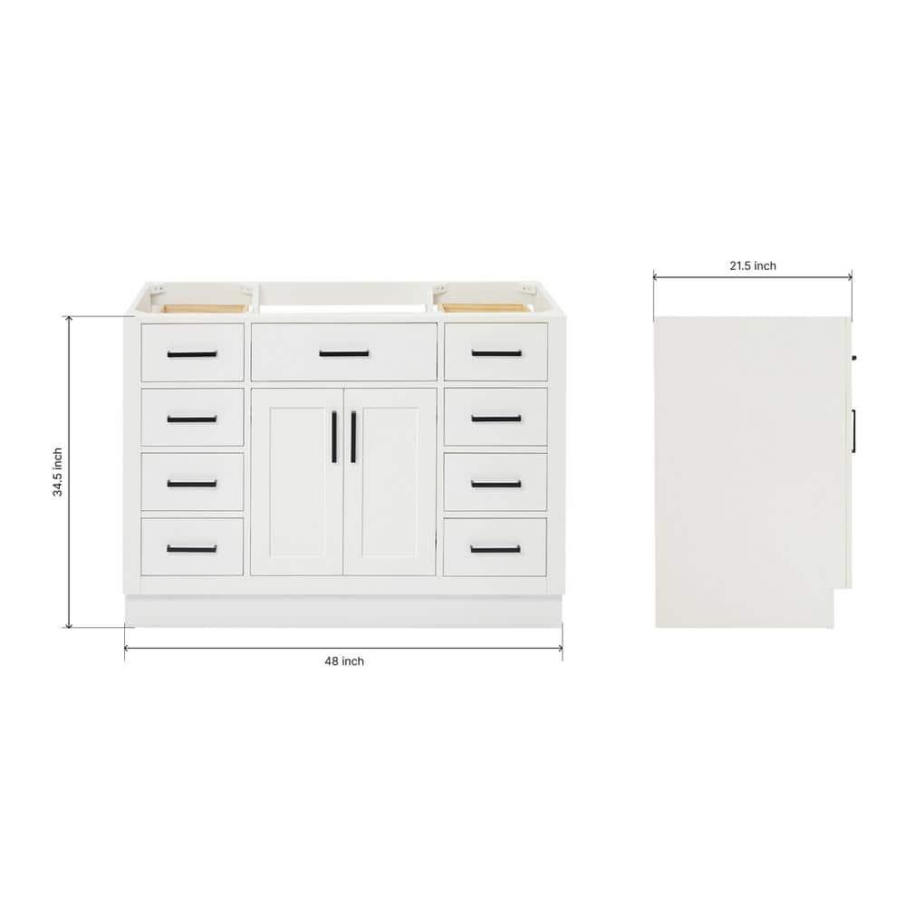 Ariel T048s-Bc Hepburn 48" Single Free Standing Vanity Cabinet Only - White