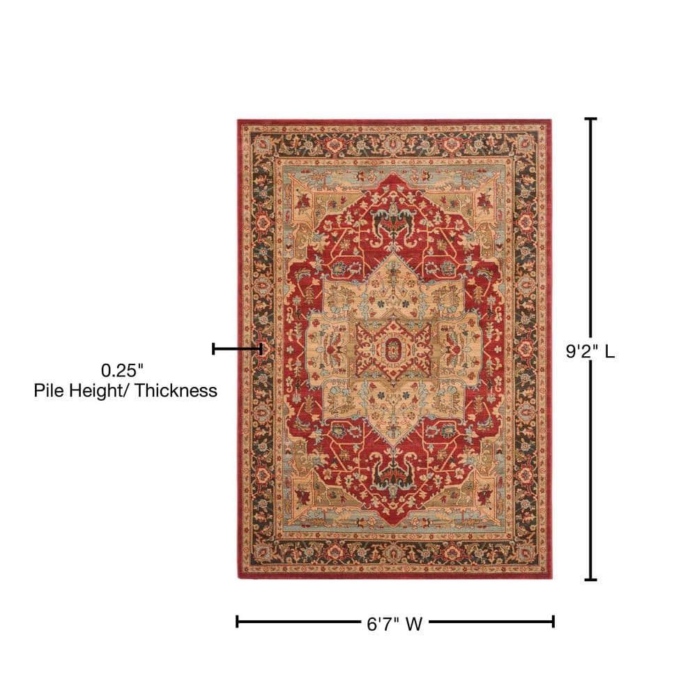 Mahal MAH625 Power Loomed Indoor Area Rug - Natural/Navy - 6'7"x9'2" - Safavieh.