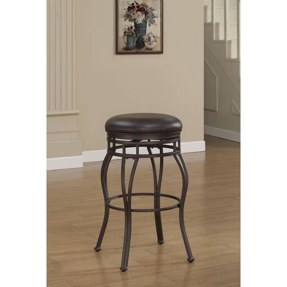 American Woodcrafters Villa 34" Backless Tall Bar Stool in Taupe Gray
