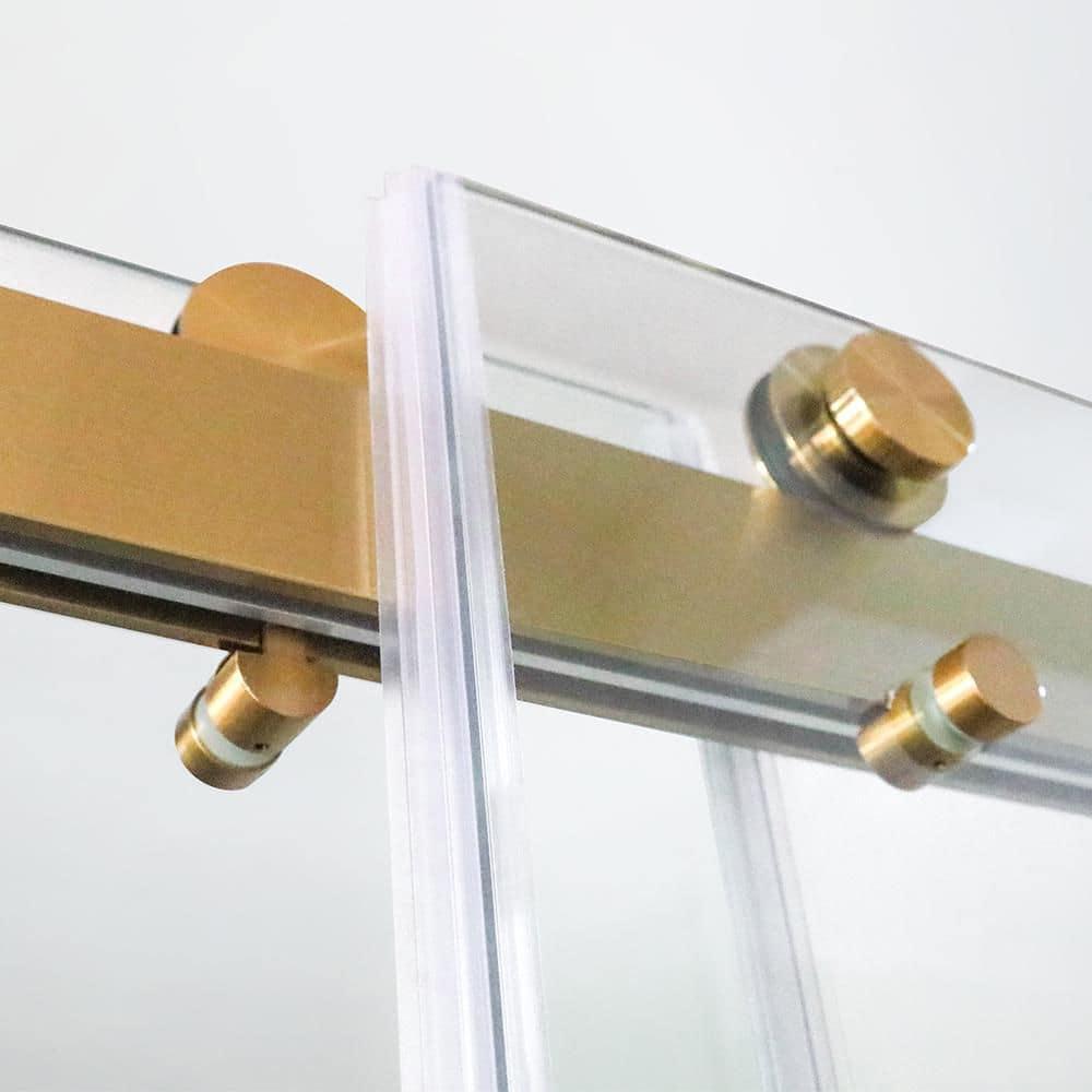 Dimorphos Frameless Sliding Glass Shower Doors with 3/8"(10mm) Clear Tempered Glass 11DD701957Q