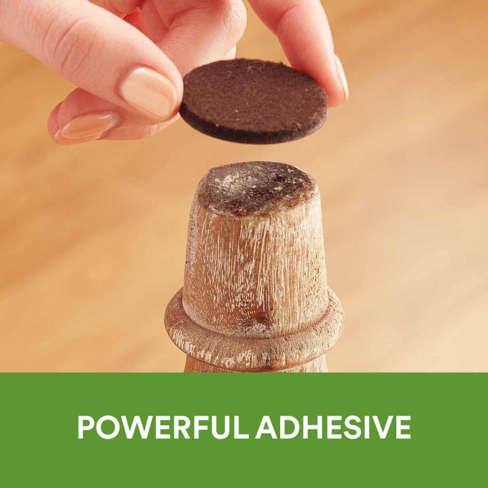 3 in. Brown Round Surface Protection Felt Floor Pads (4-Pack)
