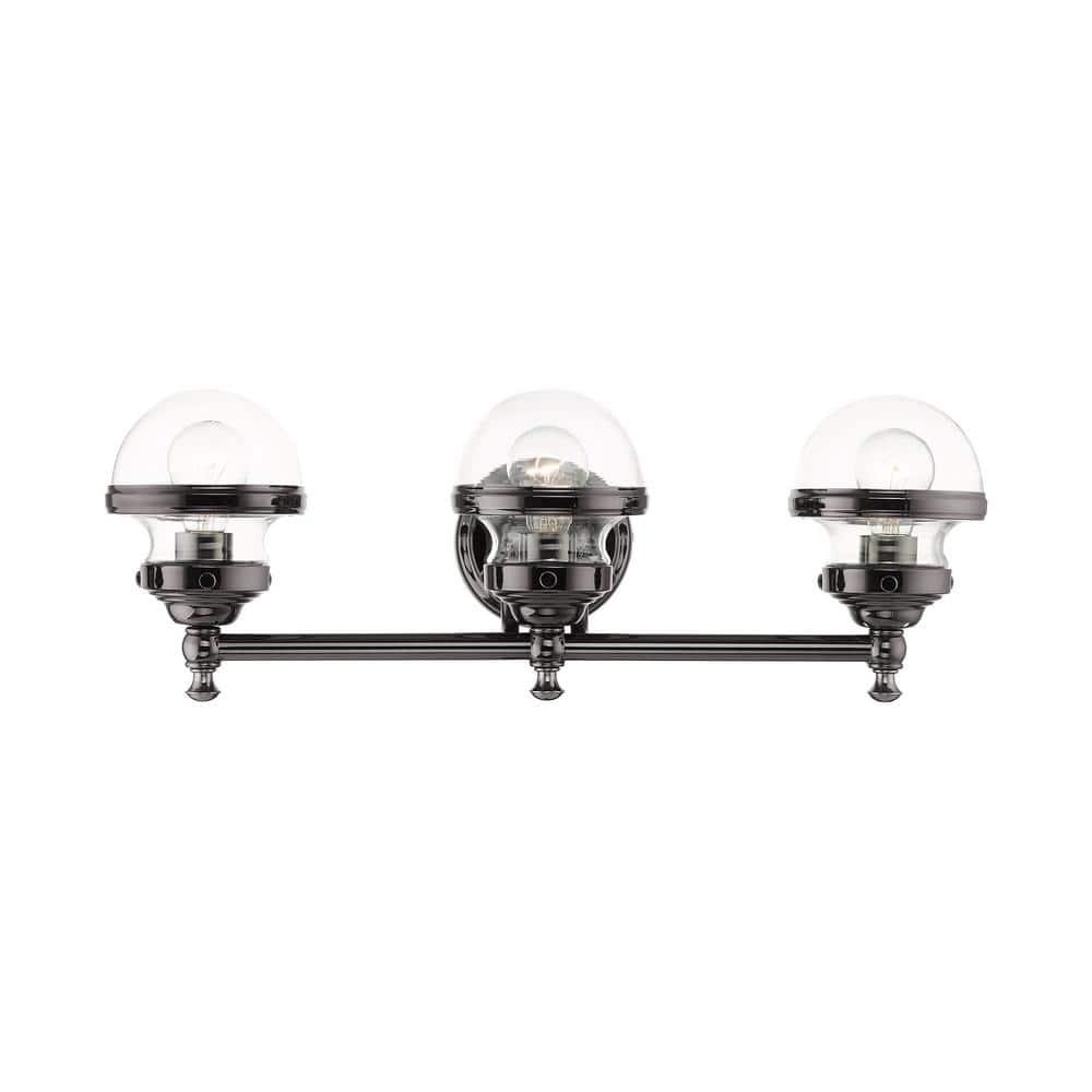 Livex Lighting Oldwick 3 - Light Vanity in  Polished Black Chrome