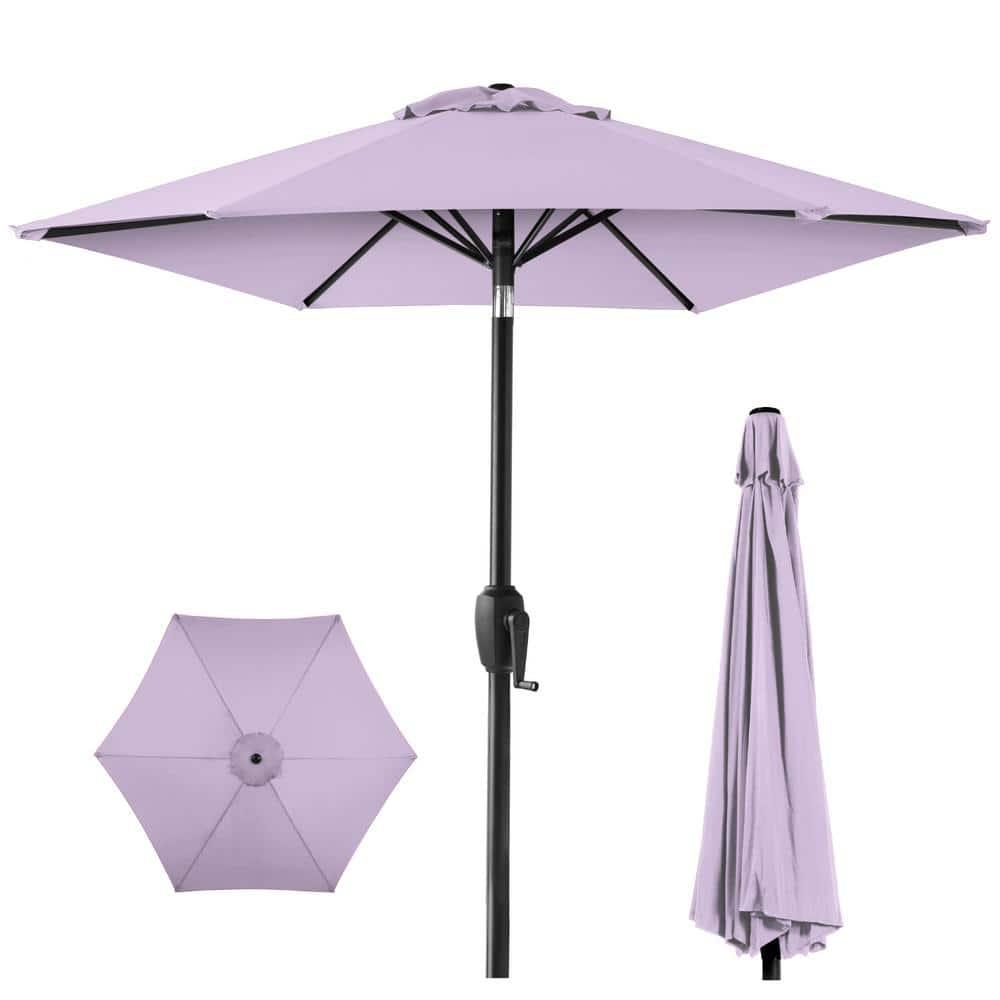 Best Choice Products 7.5ft Heavy-Duty Outdoor Market Patio Umbrella w/ Push Button Tilt, Easy Crank - Lavender