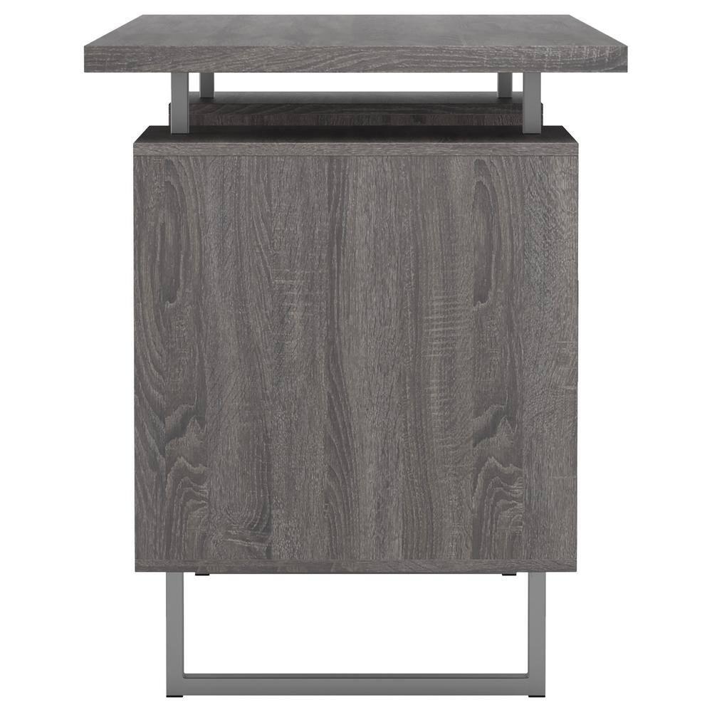 Lawtey 2 Drawer Office Desk Weathered Gray - Coaster: Modern Home Furniture with File Storage