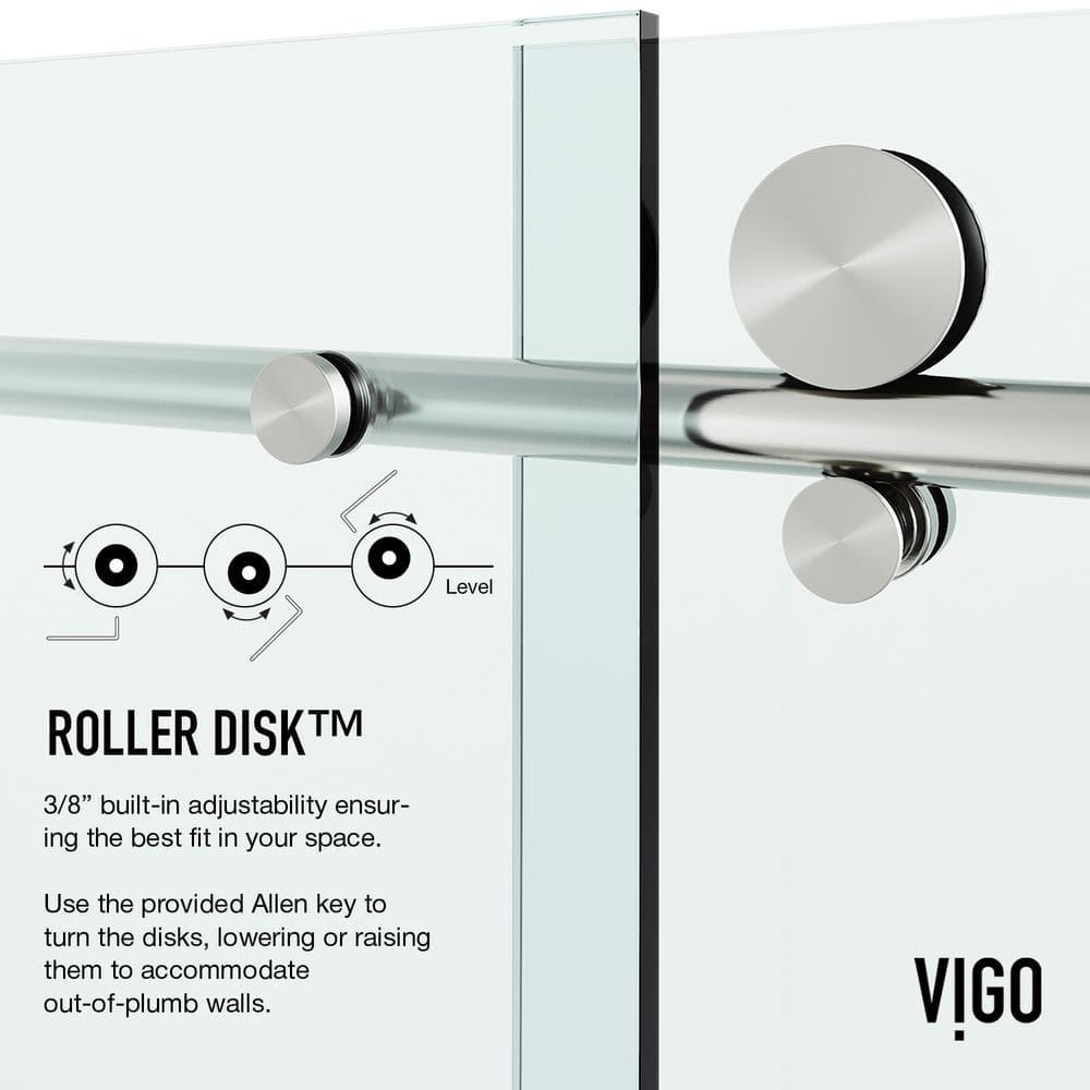 Elan E-class 46" W x 34" D x 76" H Sliding Frameless Shower Enclosure with 3/8" Clear Glass