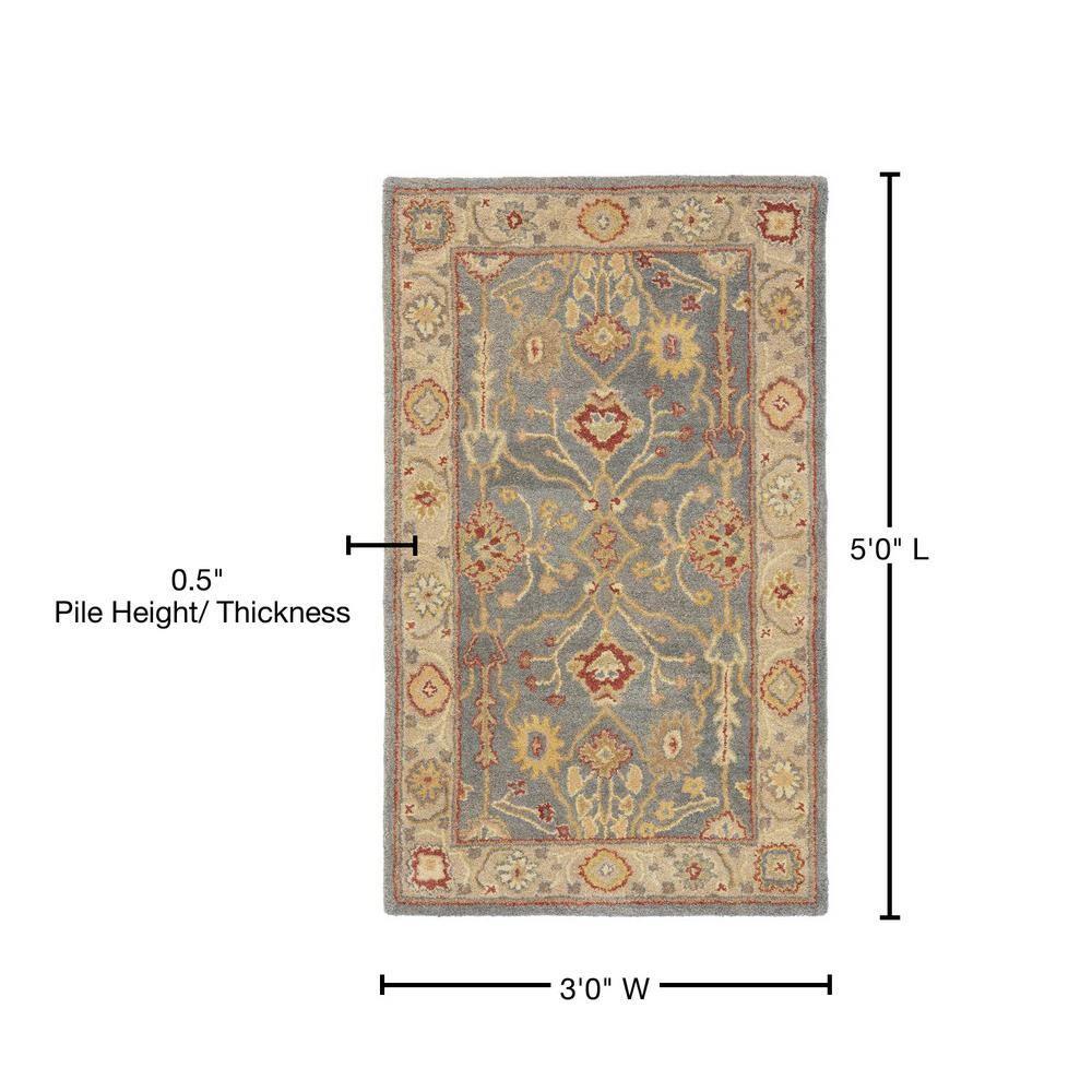Antiquity AT314 Hand Tufted Area Rug - Blue/Ivory - 3'x5' - Safavieh.