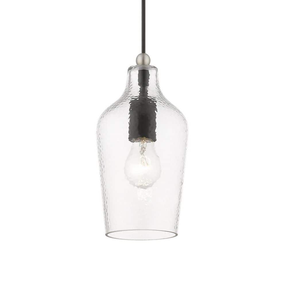 Livex Lighting Avery 1 - Light Pendant in  Black/Brushed Nickel