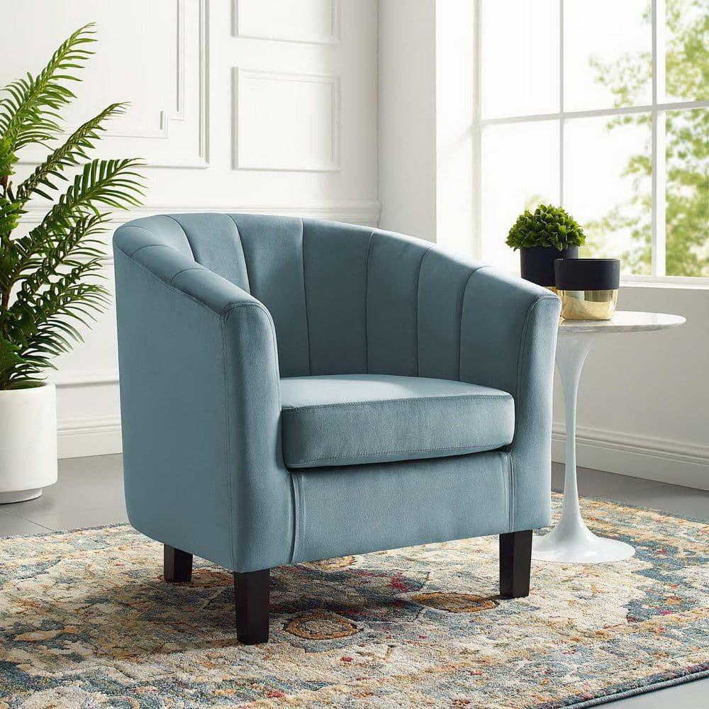 Modway Prospect Channel Tufted Performance Velvet Armchair - Light Blue