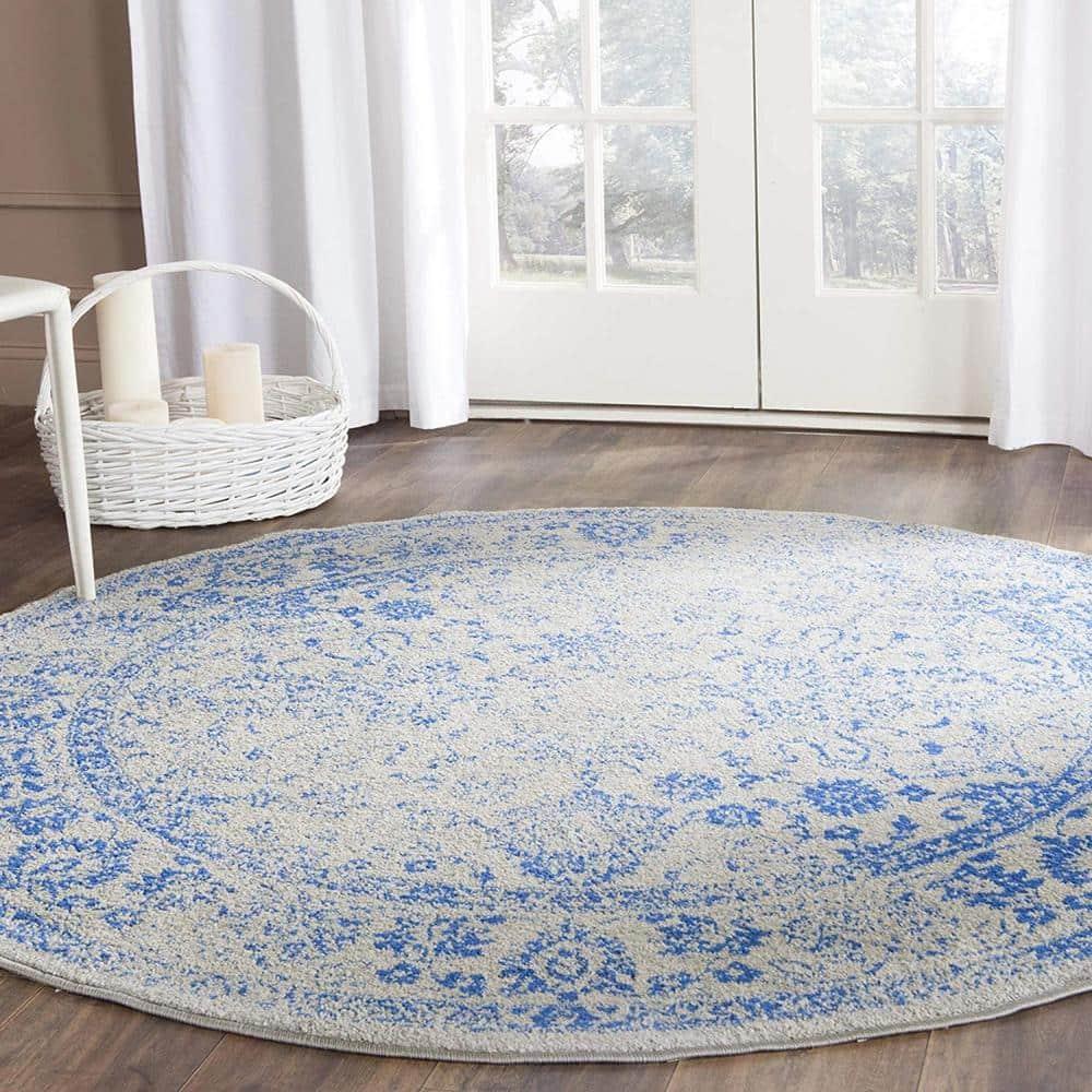 Adirondack ADR109 Machine Made Indoor Area Rug - Grey/Blue - 6' Round - Safavieh