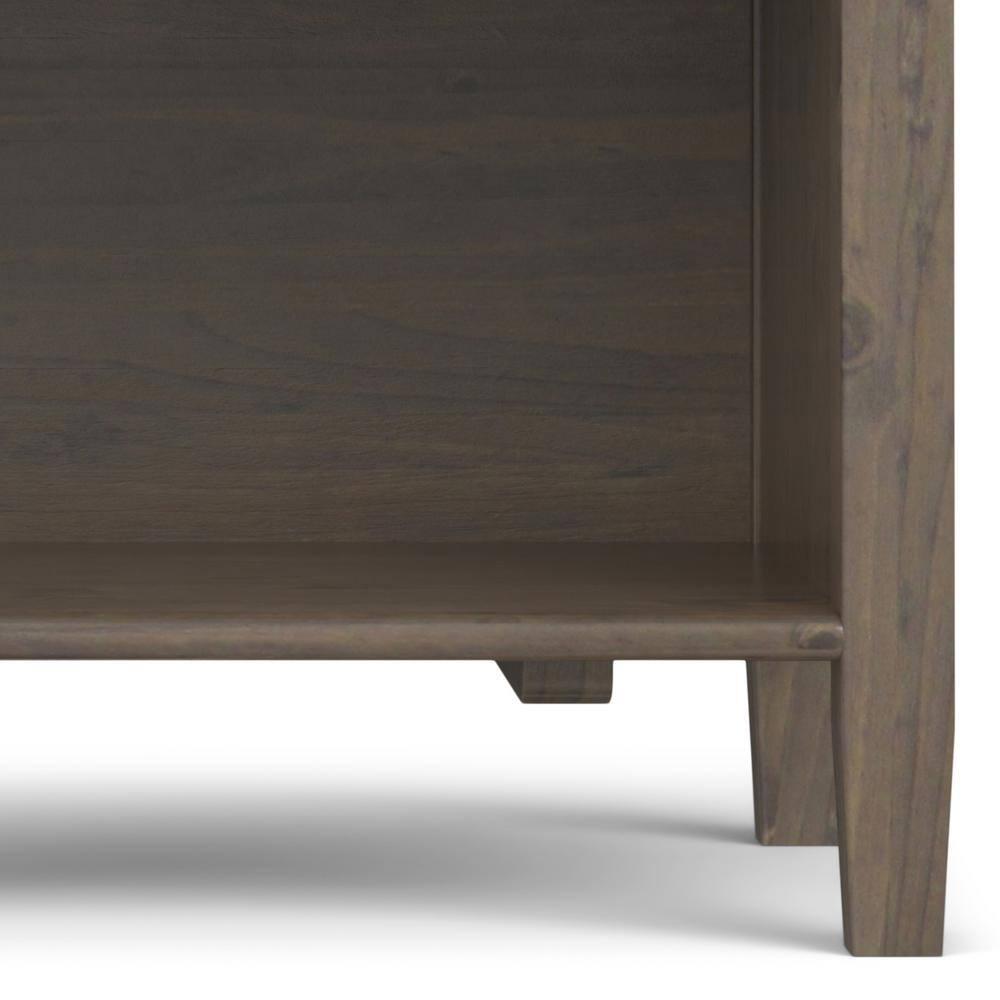 Lev SOLID WOOD 24" Wide Transitional Bedside Nightstand Table in Smoky Brown