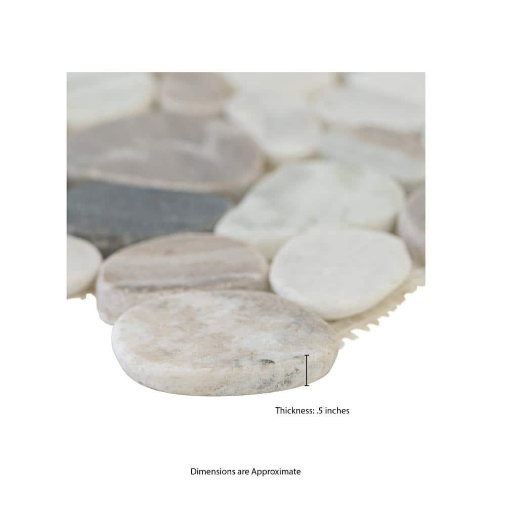 Ackland 12" x 12" Natural Stone Pebbles/Rocks Mosaic Floor & Wall Tile