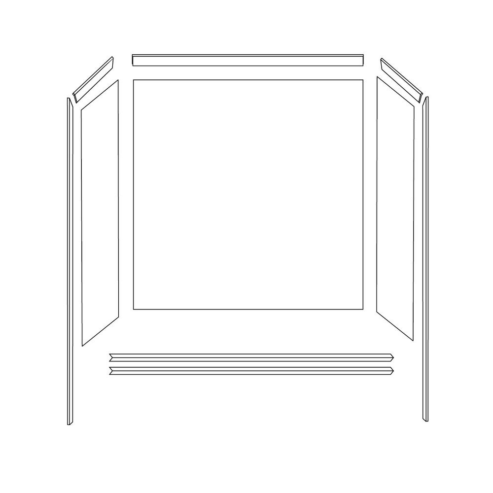 FlexStone Elite 60"W x 32"D x 60"H Alcove Bathtub Surround