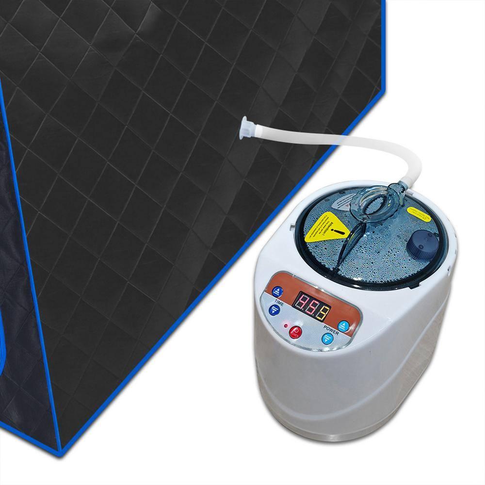 JOMEED 31 x 31 Inch Quilted Zip Indoor Sauna Relaxing Home Spa with Steamer, Sauna Tent, Detachable Frame, Foldable Chair and Remote Control, Black