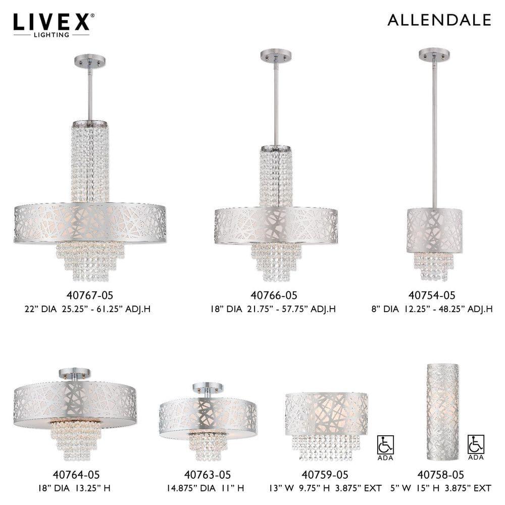 Livex Lighting Allendale 1 - Light Wall Light in  Polished Chrome