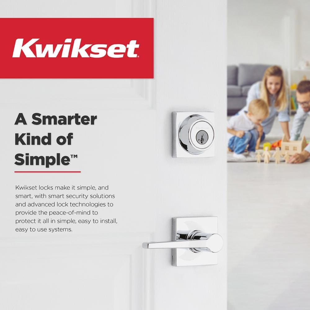 Kwikset 405Hyl-S Henley Single Cylinder Keyed Entry Door Lever Set - Nickel