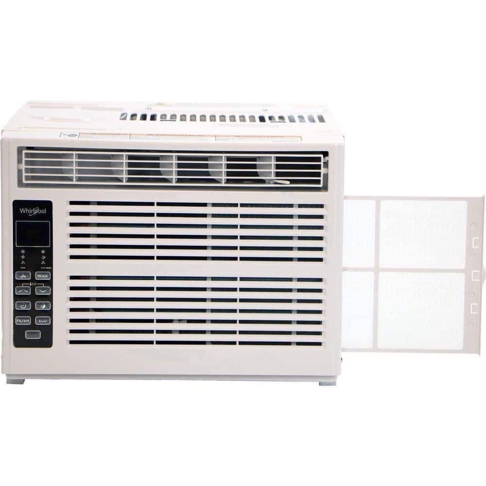 Whirlpool 6000 BTU 115V Window Mounted Air Conditioner and Dehumidifier: 3 Speeds, 8-Way Air Control, 200-500 sq. ft.