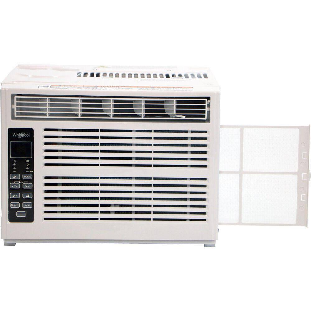 Whirlpool 6000 BTU 115V Window Mounted Air Conditioner and Dehumidifier: 3 Speeds, 8-Way Air Control, 200-500 sq. ft.
