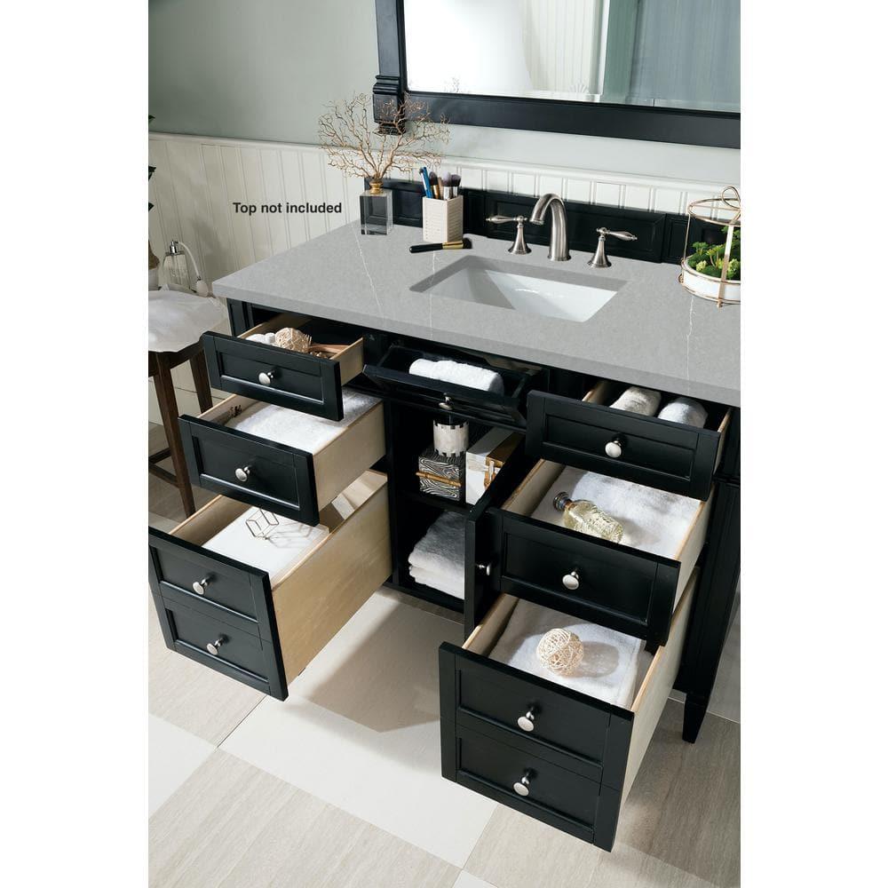 Black Onyx 48" Plywood Single Bathroom Vanity Base with Backsplash