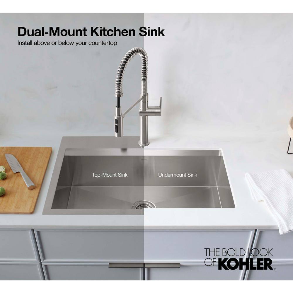 Task 33" x 22" Top-Mount/Undermount Single-Bowl Workstation Kitchen Sink With Accessories