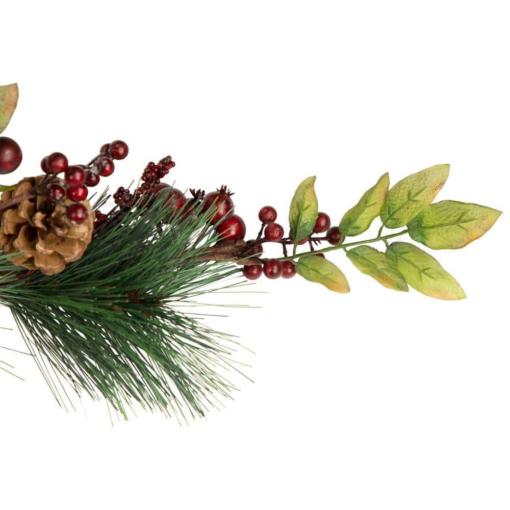 Northlight Seasonal 4.5' x 5.5" Green and Red Snow Dusted Artificial Christmas Garland - Unlit