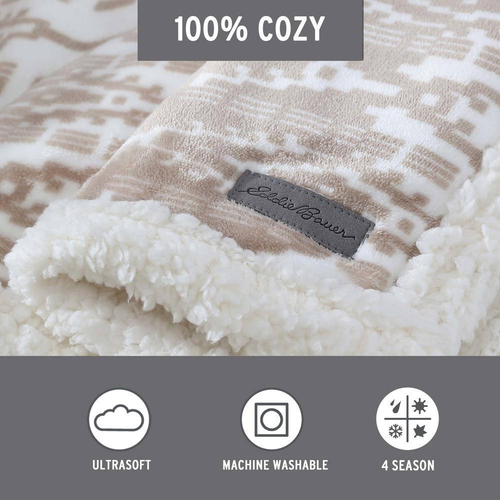 Eddie Bauer Eddie Bauer Printed Plush Fleece/Sherpa Throw Blankets
