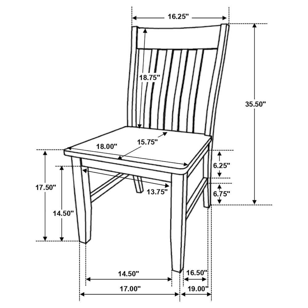 Coaster Kirby Wood Slat Back Side Chair Natural and Rustic Off White