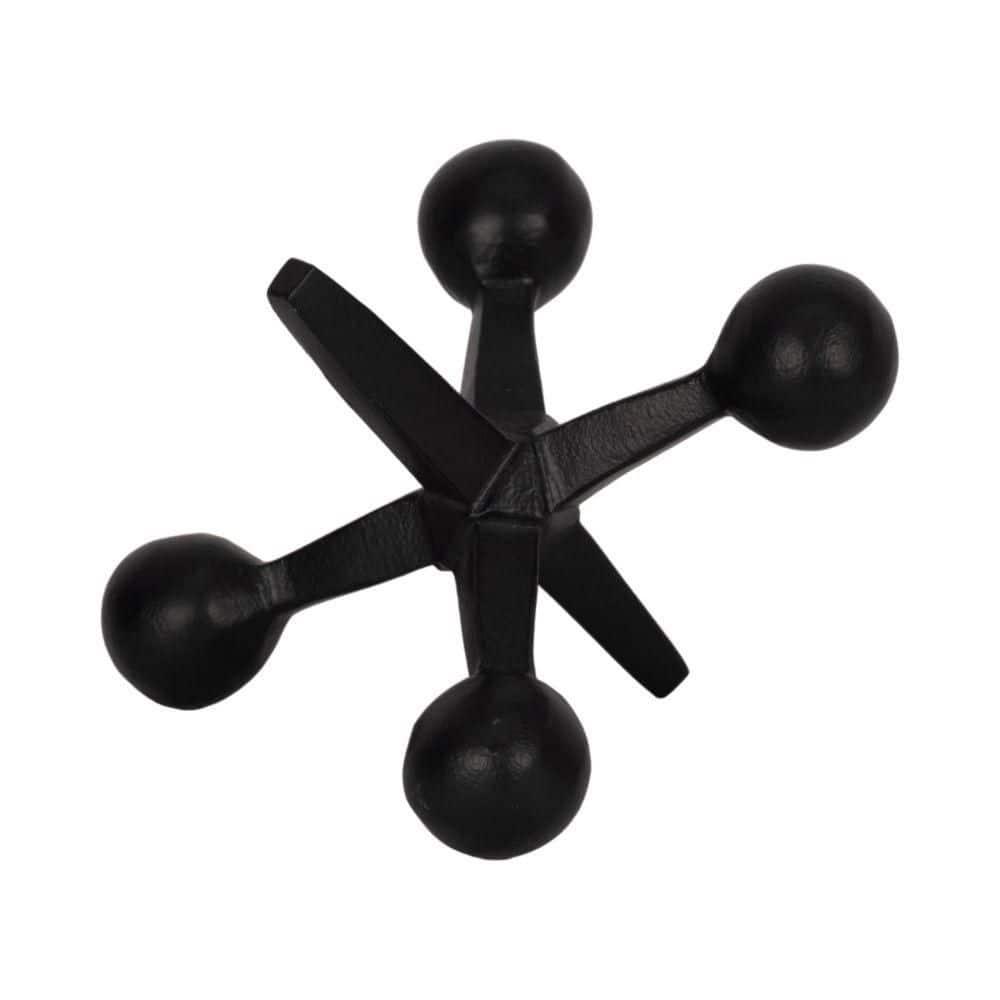 Sagebrook Home Creative Metal Jacks Sculpture for Room, Bedroom or Office Decor, Aluminum, Black 7 L x 5 W x 5 H Inches