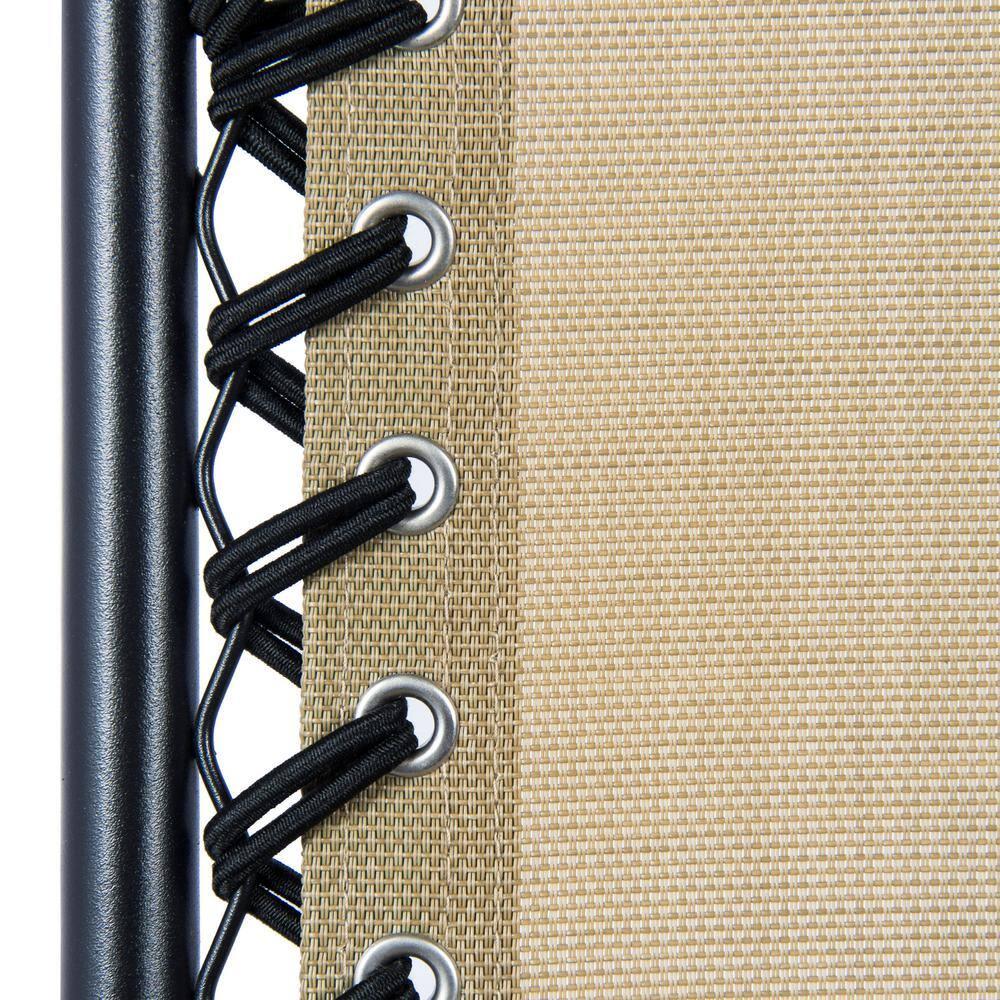 Best Choice Products Set of 2 Zero Gravity Lounge Chair Recliners for Patio, Pool w/ Cup Holder Tray - Beige