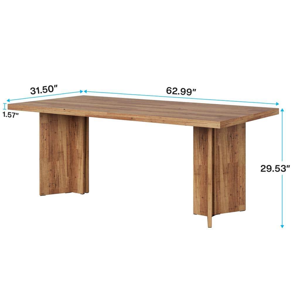 Tribesigns 63" Rectangular Dining Table for 4-6 People, Walnut