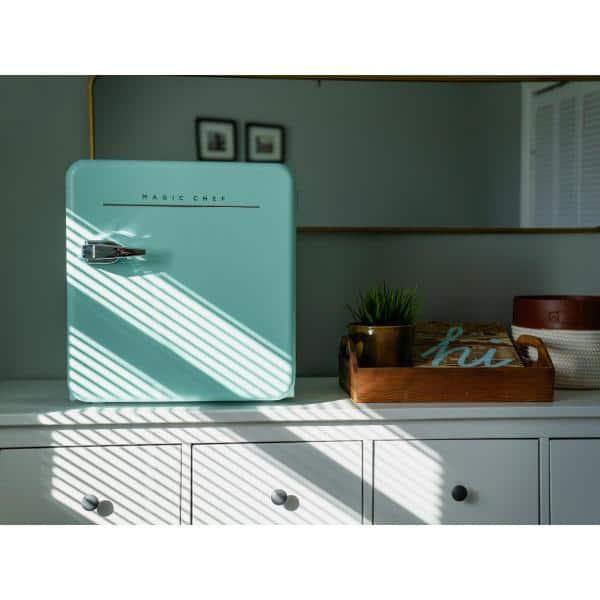 Magic Chef Magic Chef 1.6 Cubic Feet Retro Style Mini Fridge with Interior LED Light, Mint