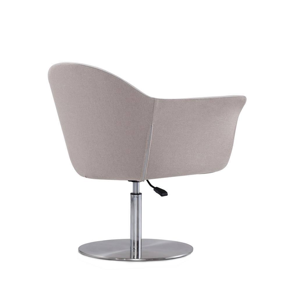 Voyager Barley and Brushed Metal Woven Swivel Adjustable Accent Chair