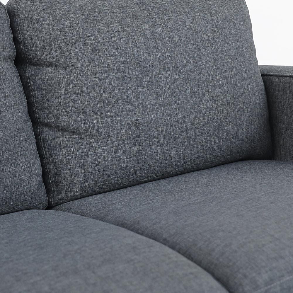 Furinno Bayonne Modern Upholstered Loveseat, Gunmetal
