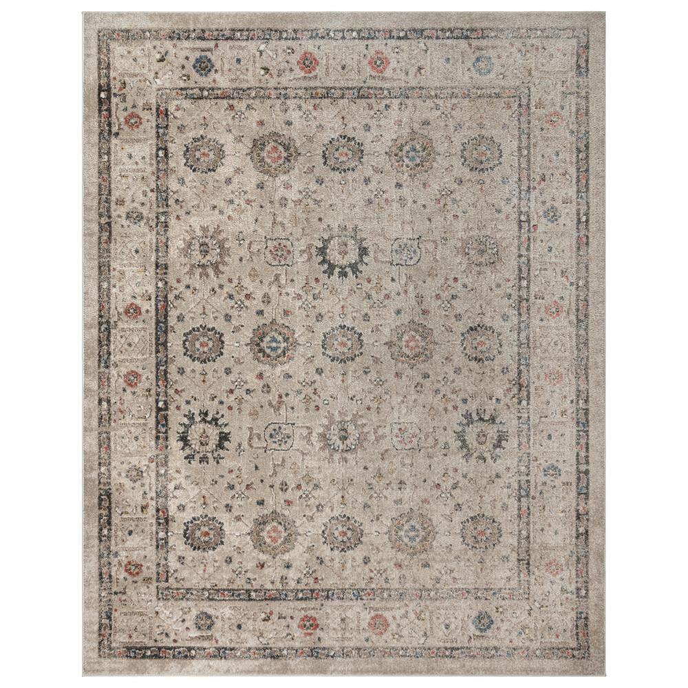 Heirloom Dov Transitional Oriental Border Floral Ivory Polypropylene Area Rug