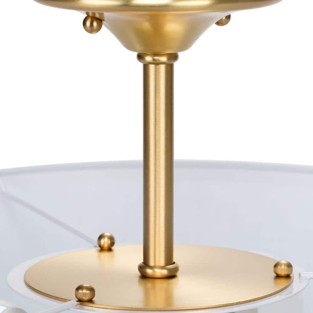 Progress Lighting, Inspire Collection, 3-Light Semi-Flush Mount, Satin Brass, Summer Linen Shade