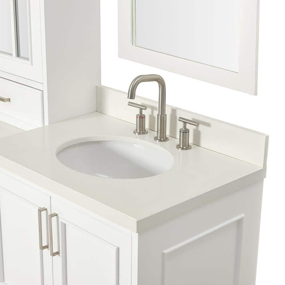 Ariel Stafford 85" Double Sink Vanity Set in White