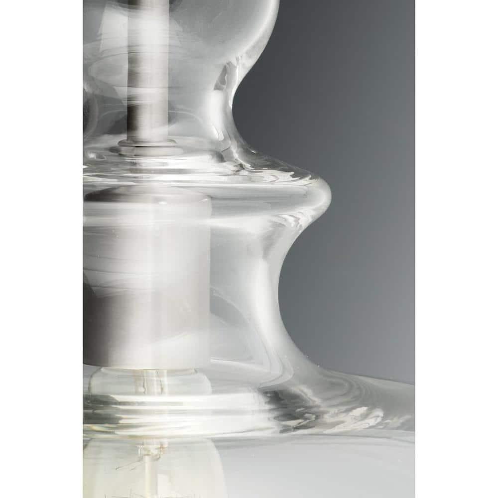 Progress Lighting, Staunton Collection, 1-Light Wall Sconce, Brushed Nickel, Clear Glass Shade