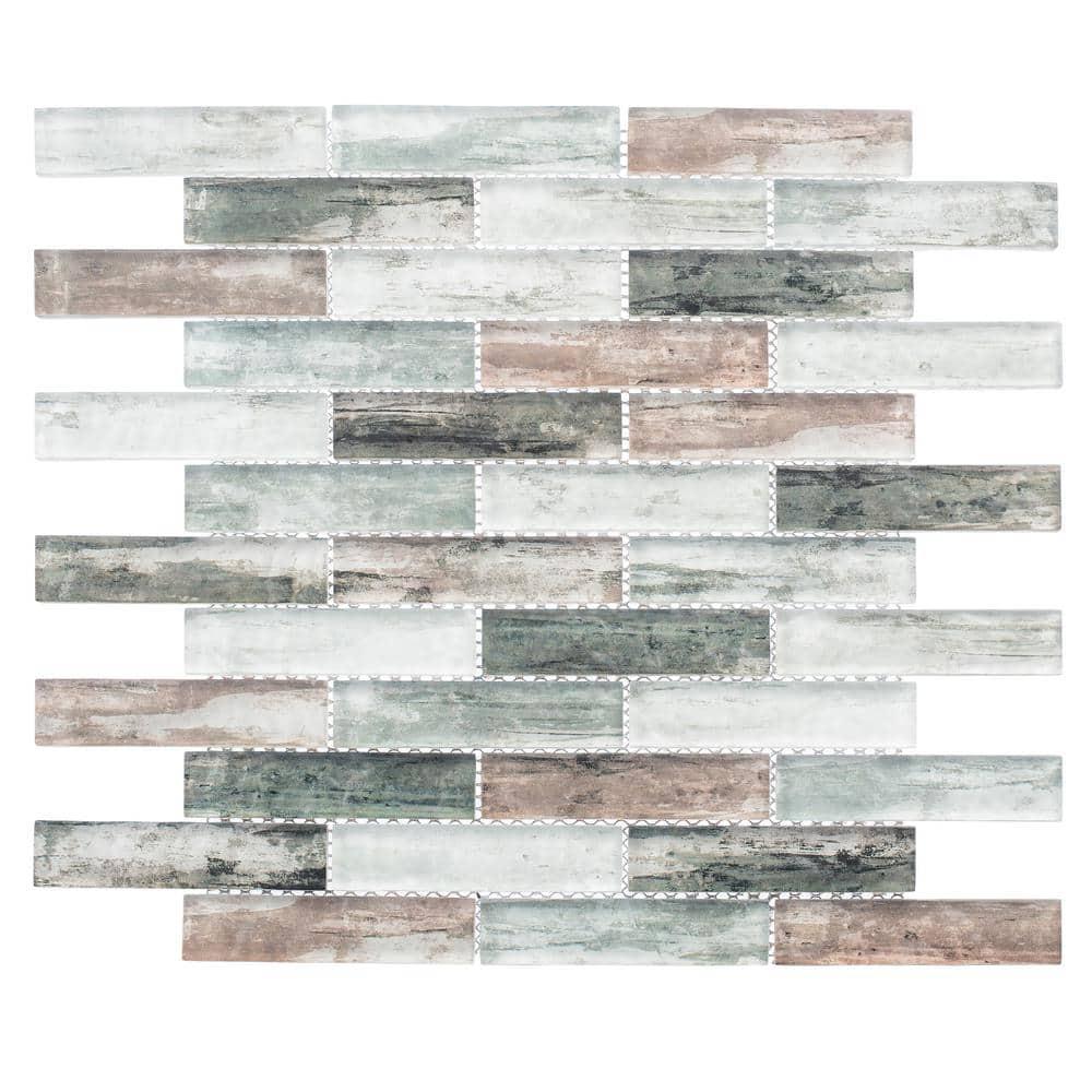 Giovan 1" x 4" Glass Brick Joint Mosaic Shower Walls, Kitchen Backsplash and Floor Tile
