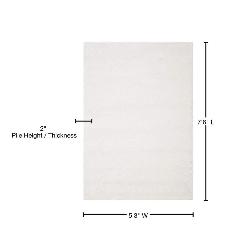 Shag SG151 Power Loomed Indoor Area Rug - White - 5'3"x7'6" - Safavieh.