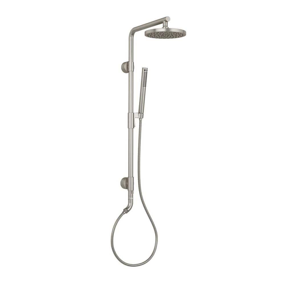 Brushed Nickel Dual Rain and Handheld Shower System