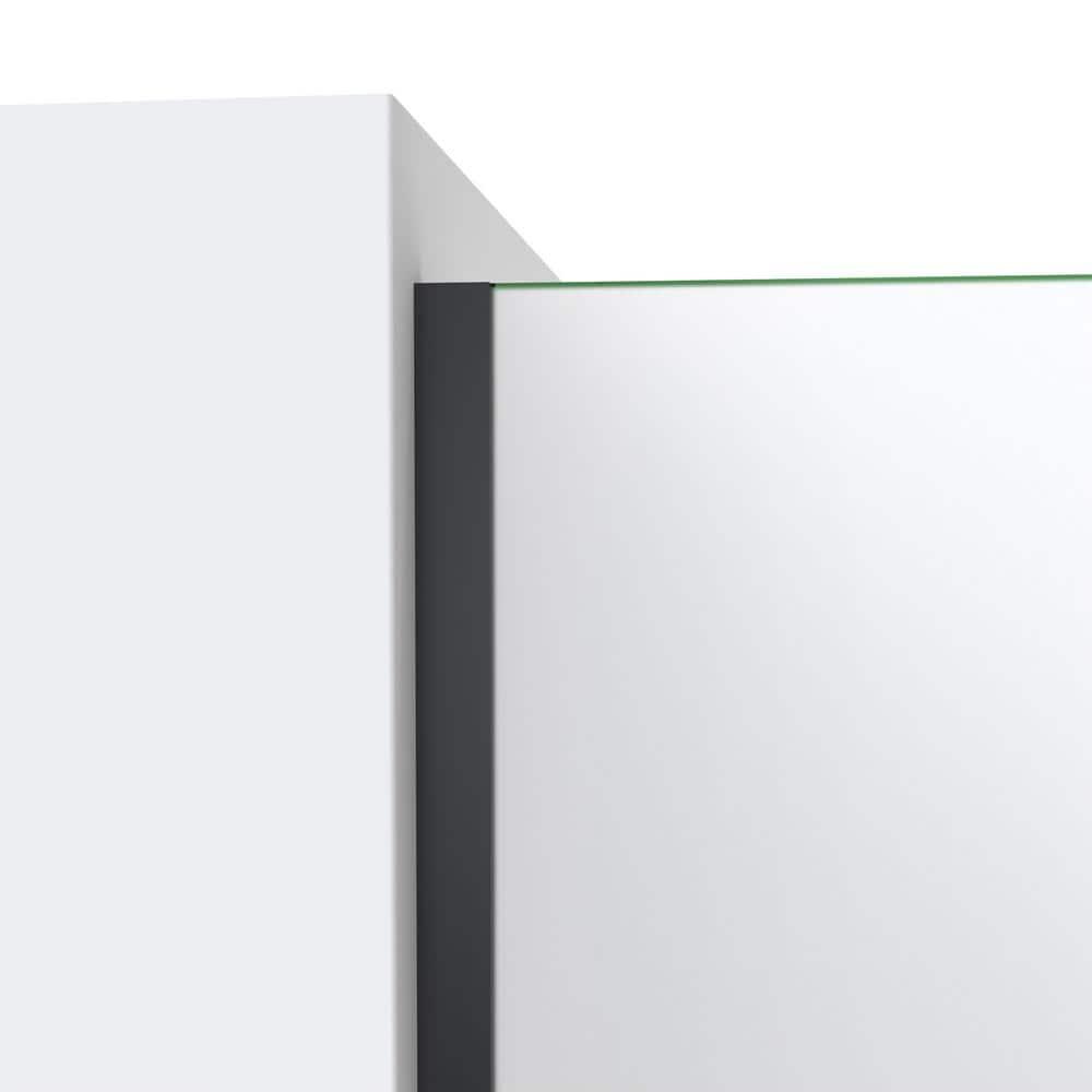 Matte Black Frameless Frosted Tempered Glass Walk-In Shower Screen