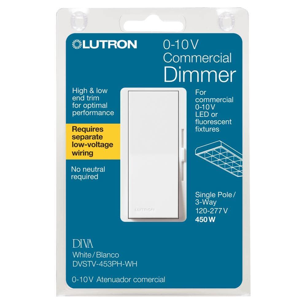 Lutron Diva Dimmer for LED/Fluorescent Fixtures, Single-Pole or 3-Way, White