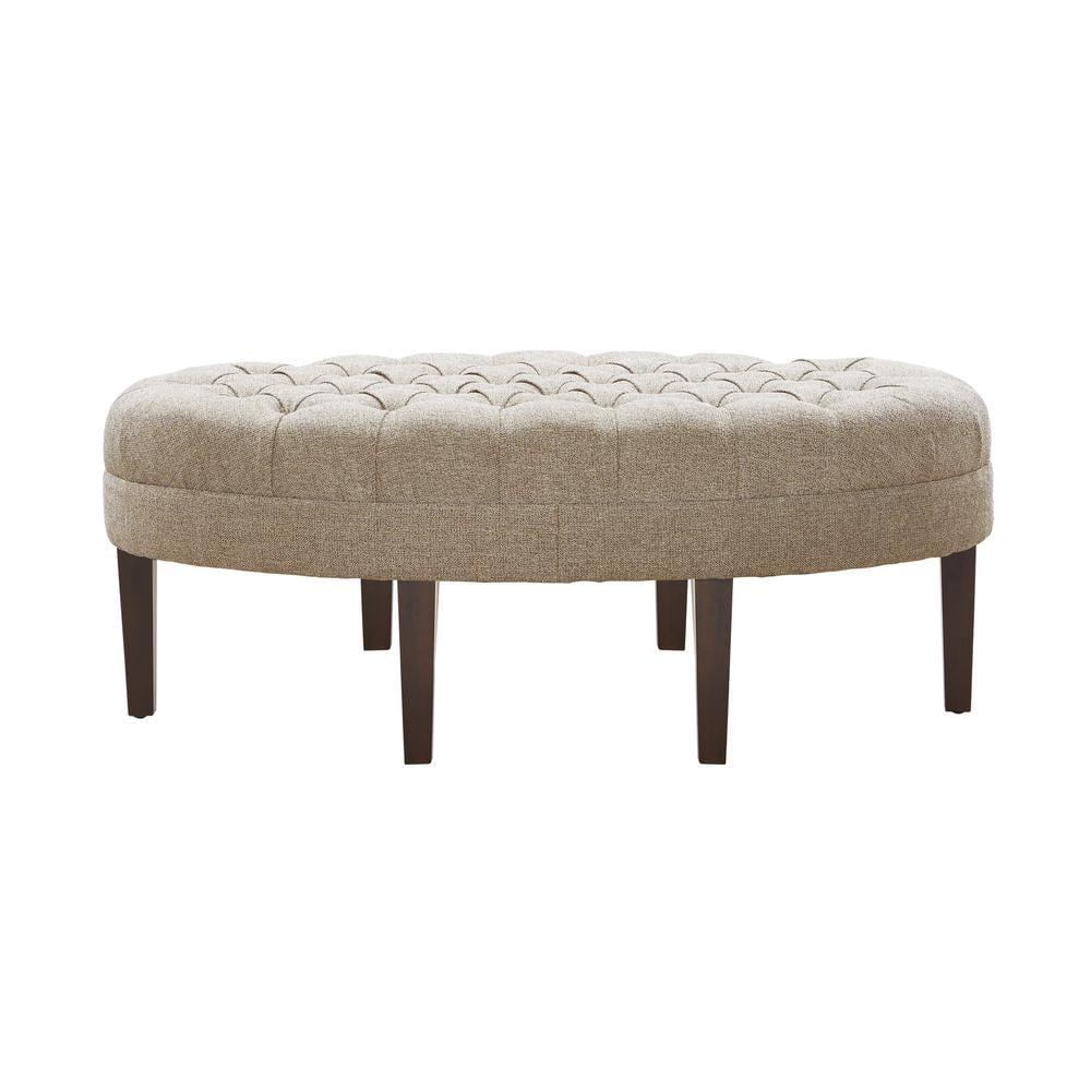 Martin Button Tufted Oval Cocktail Ottoman