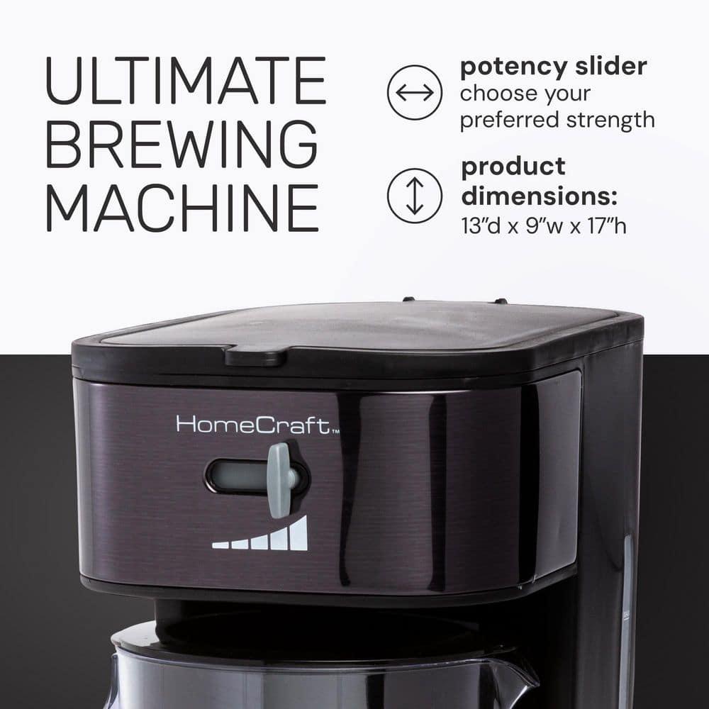 HomeCraft HCIT3BS 3-Quart Black Stainless Steel Café' Ice Iced Coffee and Tea Brewing System