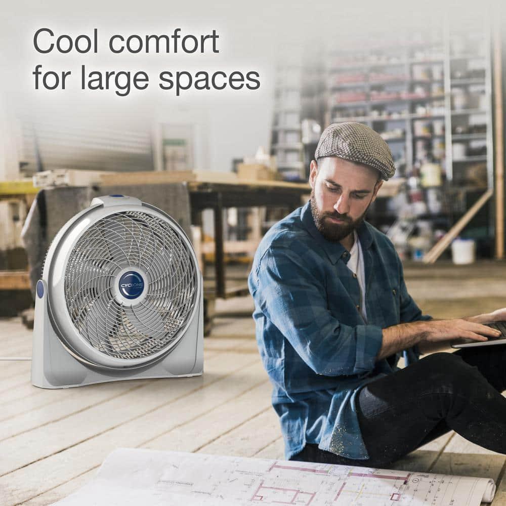 Lasko Lasko 20 Inch Cyclone Portable Full-Tilt Floor Or Wall Mount Pivoting Fan, White