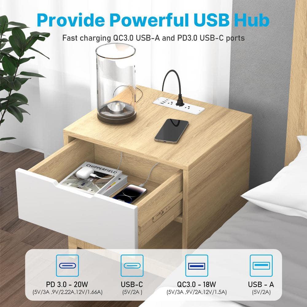 CCCEI 6 Outlets Dual Side Recessed Power Strip with USB C Ports, Furniture Flush Mount, Under Desk, Desk Top Multiple Outlets, Hidden Charging Station for Conference Table, Nightstand, White. 6FT.