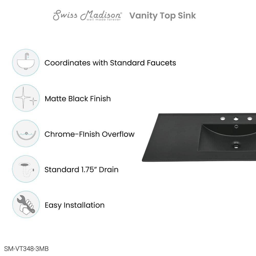 Swiss Madison 47.56" Single Bathroom Vanity Top with Sink