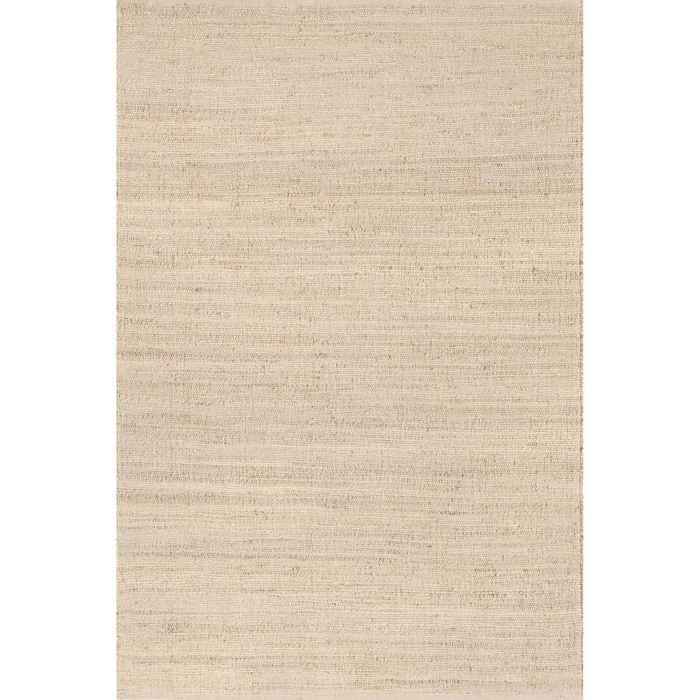 Nuloom 2x3 Elfriede Jute & Cotton Hand Woven Indoor Area Rug, Natural, Solid Rustic Farmhouse Style Natural Fiber Bedroom, Living Room,