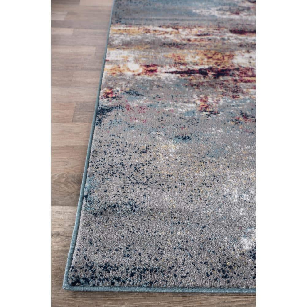 World Rug Gallery Distressed Abstract Watercolor Multi 2' x 3' Area Rug