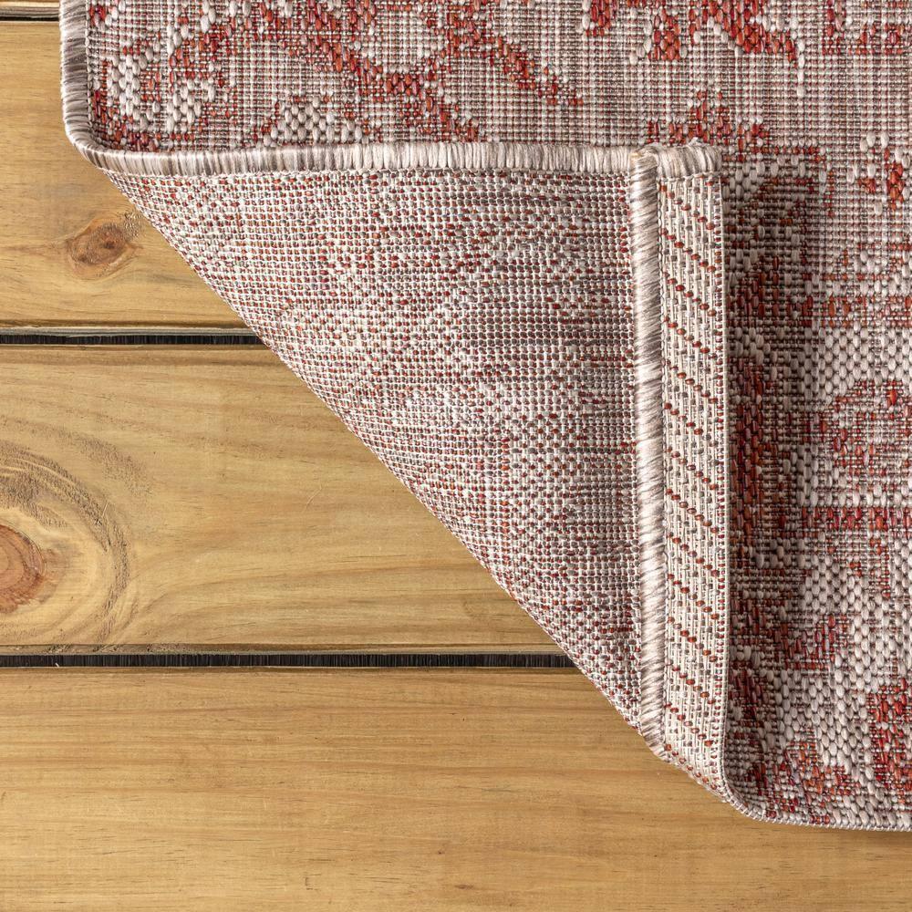 8'x10' Estrella Bohemian Medallion Textured Weave Indoor/Outdoor Area Rug, Red/Taupe - JONATHAN Y